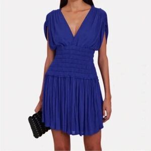 A.L.C blue ruched Luna dress